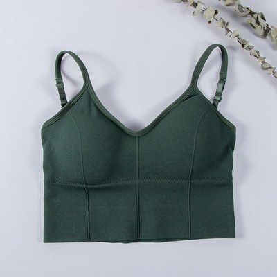 Γυναικεία Tank Crop Top Χωρίς ραφή Εσώρουχα Crop Top Γυναικεία U κοντά κοντές μπλούζες Γυναικεία σέξι εσώρουχα αμάνικα με επένδυση καμιζόλα