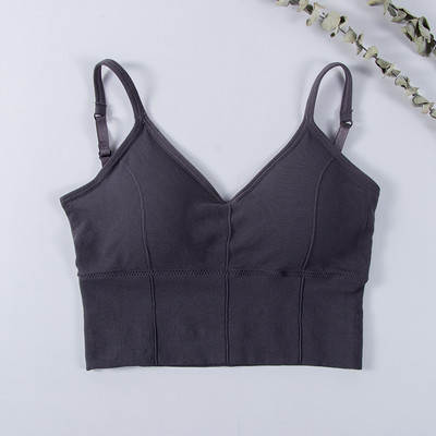 Γυναικεία Tank Crop Top Χωρίς ραφή Εσώρουχα Crop Top Γυναικεία U κοντά κοντές μπλούζες Γυναικεία σέξι εσώρουχα αμάνικα με επένδυση καμιζόλα