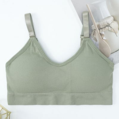 Γυναικεία Tank Crop Top Χωρίς ραφή Εσώρουχα Crop Top Γυναικεία U κοντά κοντές μπλούζες Γυναικεία σέξι εσώρουχα αμάνικα με επένδυση καμιζόλα