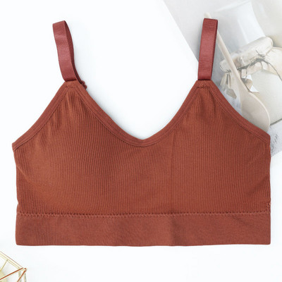 Γυναικεία Tank Crop Top Χωρίς ραφή Εσώρουχα Crop Top Γυναικεία U κοντά κοντές μπλούζες Γυναικεία σέξι εσώρουχα αμάνικα με επένδυση καμιζόλα