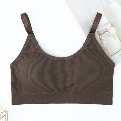 Γυναικεία Tank Crop Top Χωρίς ραφή Εσώρουχα Crop Top Γυναικεία U κοντά κοντές μπλούζες Γυναικεία σέξι εσώρουχα αμάνικα με επένδυση καμιζόλα