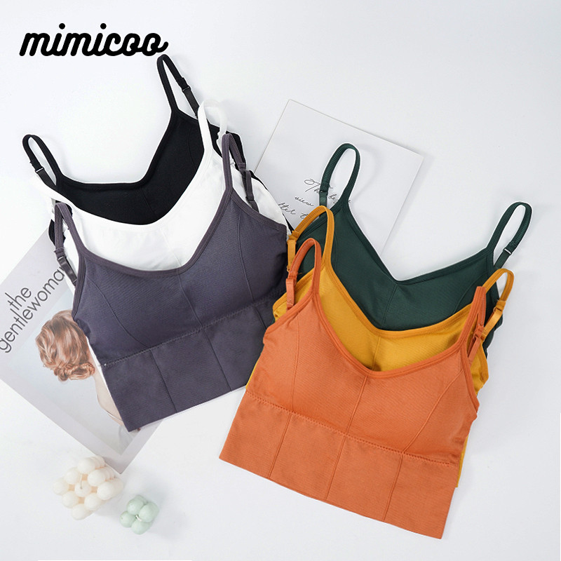 Γυναικεία Tank Crop Top Χωρίς ραφή Εσώρουχα Crop Top Γυναικεία U κοντά κοντές μπλούζες Γυναικεία σέξι εσώρουχα αμάνικα με επένδυση καμιζόλα