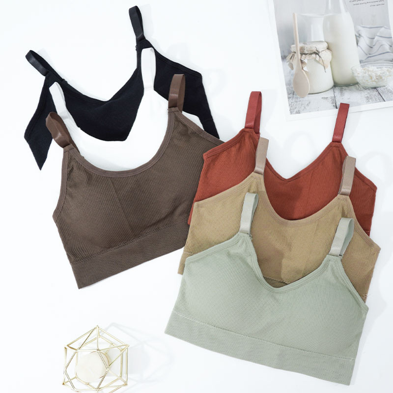 Γυναικεία Tank Crop Top Χωρίς ραφή Εσώρουχα Crop Top Γυναικεία U κοντά κοντές μπλούζες Γυναικεία σέξι εσώρουχα αμάνικα με επένδυση καμιζόλα