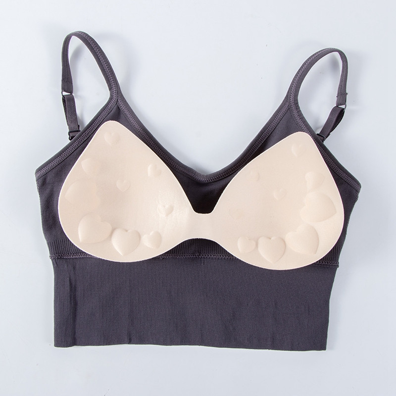 Γυναικεία Tank Crop Top Χωρίς ραφή Εσώρουχα Crop Top Γυναικεία U κοντά κοντές μπλούζες Γυναικεία σέξι εσώρουχα αμάνικα με επένδυση καμιζόλα