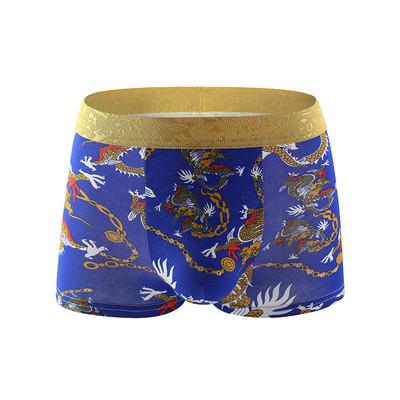 Dimensiune mare L-4XL Boxer Lenjerie de corp pentru bărbați Bumbac Cuecas Masculina Bărbați Boxeri cu imprimeu cu dragonuri respirabili Chiloți Boxer scurti
