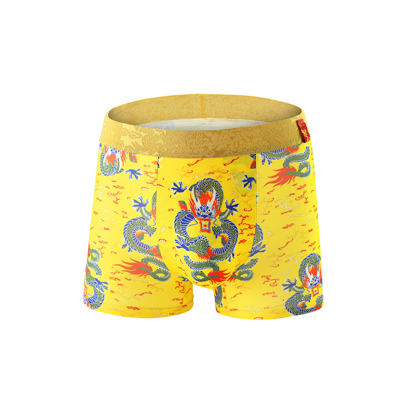 Dimensiune mare L-4XL Boxer Lenjerie de corp pentru bărbați Bumbac Cuecas Masculina Bărbați Boxeri cu imprimeu cu dragonuri respirabili Chiloți Boxer scurti