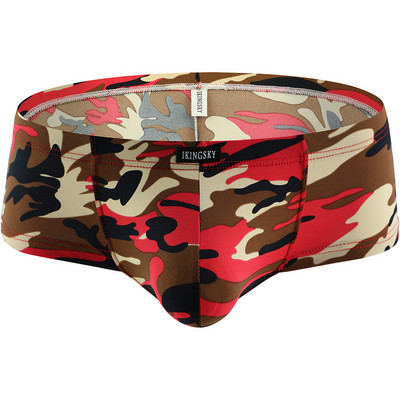 Ανδρικό καμουφλάζ iKingsky Cheeky Boxer Sexy Mini Cheek Εσώρουχο Stretch Brazilian Back Ανδρικά κάτω εσώρουχα