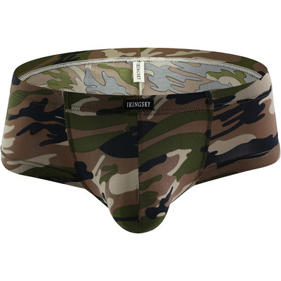 Ανδρικό καμουφλάζ iKingsky Cheeky Boxer Sexy Mini Cheek Εσώρουχο Stretch Brazilian Back Ανδρικά κάτω εσώρουχα