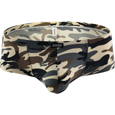 Ανδρικό καμουφλάζ iKingsky Cheeky Boxer Sexy Mini Cheek Εσώρουχο Stretch Brazilian Back Ανδρικά κάτω εσώρουχα