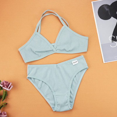 Naiste puuvillased rinnahoidjakomplektid õmblusteta aluspesu seljata vest Y-liini rihm voodrita pesu üliõhuke rinnahoidja ja püksikute komplektid naistele intiimsed