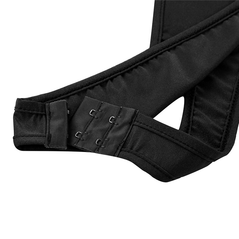 Catsuits Γυναικείο κορδόνι κορδόνι διαφανές μακρυμάνικο ζιβάγκο με γάντζο καβάλο ψηλό κομμένο τανκ στρινγκ Leotard κορμάκι