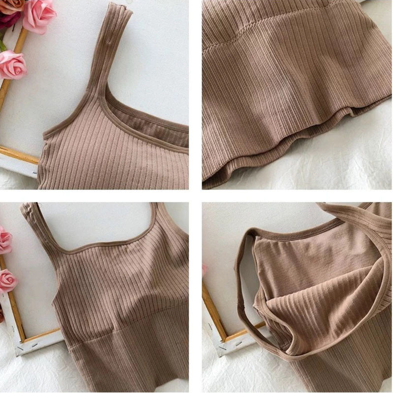 SALSPOR Seamless Crop Top naiste massiivsed laiad õlapaelad toruga rinnahoidja pesu Mugav ühes tükis aluspesu