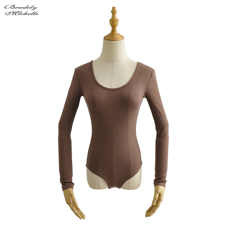 BRADELY MICHELLE Moda sexy pentru femei cu mânecă lungă Topuri adânci cu gâtul O Salopete pentru femeie salopete de stradă Salopete solide din tricot