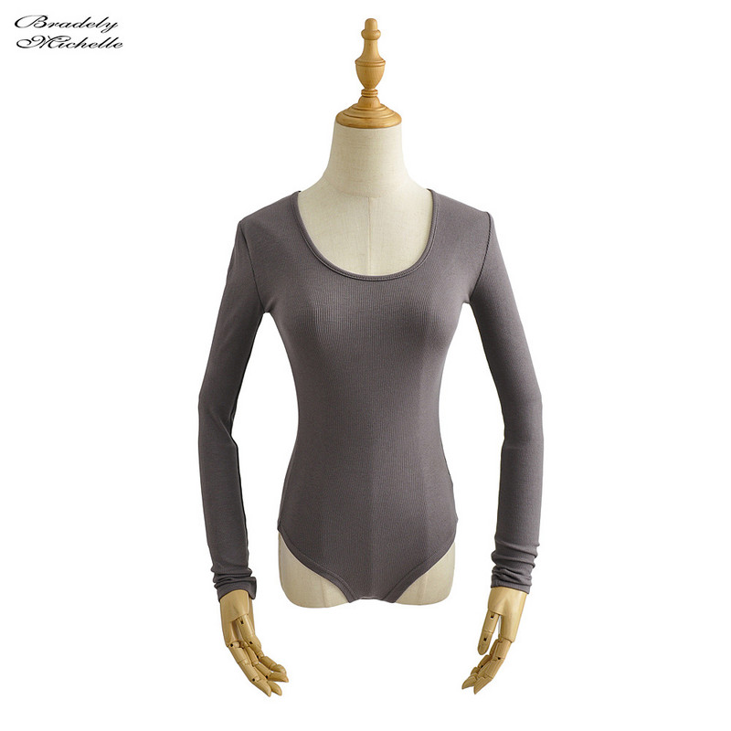 BRADELY MICHELLE Moda sexy pentru femei cu mânecă lungă Topuri adânci cu gâtul O Salopete pentru femeie salopete de stradă Salopete solide din tricot