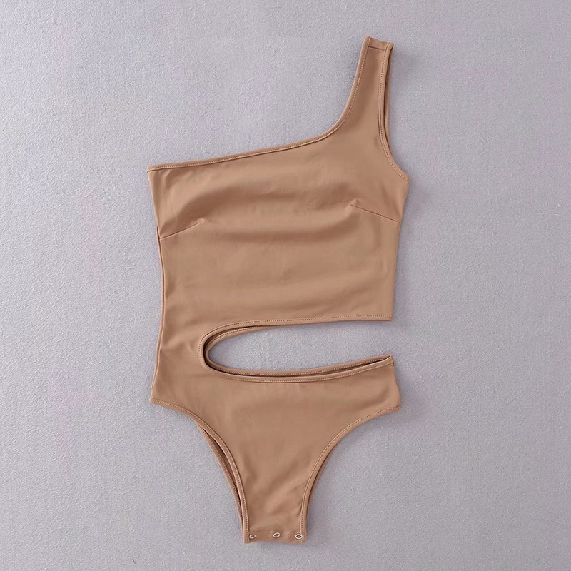 Λευκή στολή One Piece Ολόσωμη φόρμα Γυναικεία Off One Shoulder Sexy Bodycon ολόσωμη φόρμα κορμάκι για γυναίκες Πράσινα γυμνά μπλουζάκια Streetwear