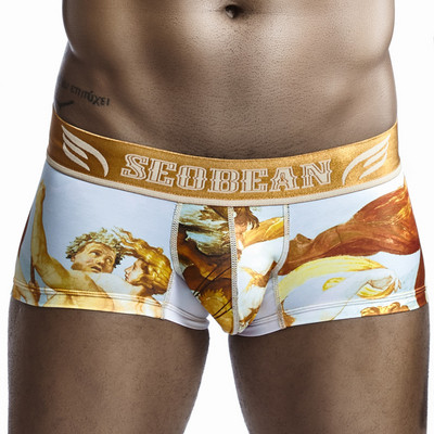 SEOBEAN Sexy ανδρικά εσώρουχα calzoncillos Ανδρικά μπόξερ με πιτζάμα με στάμπα δυτικού στυλ ανδρικά μποξερ σορτς