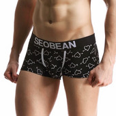 SEOBEAN Men Uus Puuvillane ropa sisustus Bokser Aluspesu calson homme Heart Printed Red boxer hombre algodon calzoncillo hombre lote