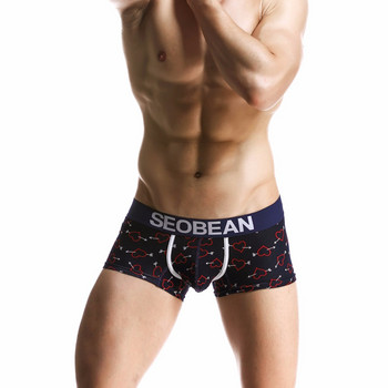 SEOBEAN Men New Cotton ropa interior Boxer Underwear calson homme Heart Printed Red boxer hombre algodon calzoncillo hombre lote