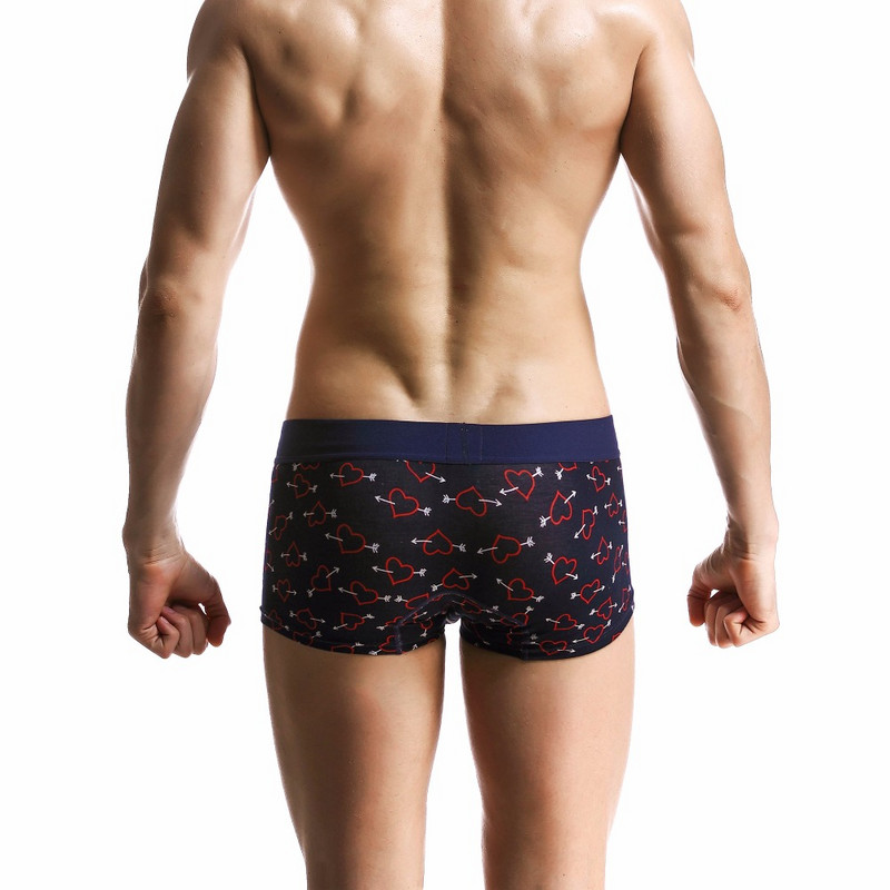 SEOBEAN Men Uus Puuvillane ropa sisustus Bokser Aluspesu calson homme Heart Printed Red boxer hombre algodon calzoncillo hombre lote