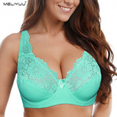 Novi prozirni čipkasti grudnjaci bez podstave za žene, grudnjak veće veličine, cvjetni vez, seksi donje rublje, grudnjak sa žicama, BH