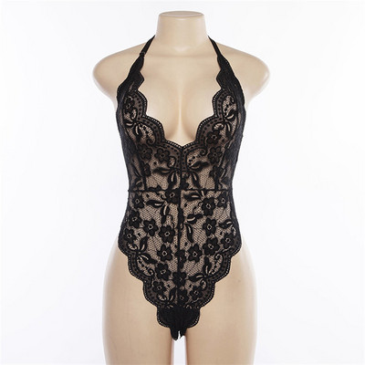 Mežģīņu bodijs bez atzveltnes caurspīdīgs sieviešu ķermenis, seksīgi teddiji, izliekti kombinezoni sieviešu dziļi V caurspīdīgi bodiji