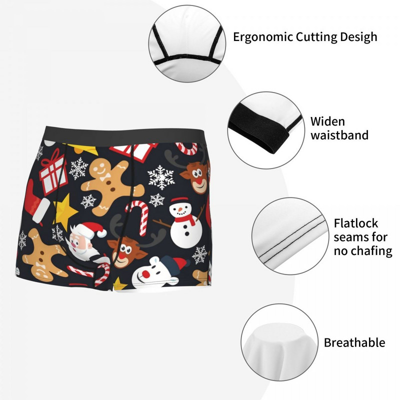 Cool Christmas Collage Slip pentru bărbați Lenjerie de corp Foarte respirabil Cadouri de aniversare de calitate superioară