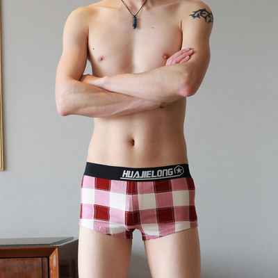 [Bloom the love] Νέο καρό βαμβακερό Boxer Ανδρικά Εσώρουχα Ανδρικά Cuecas Masculina Bokserki Man Boxers Μπόξερ Σορτς Μέγεθος M-2XL 042602