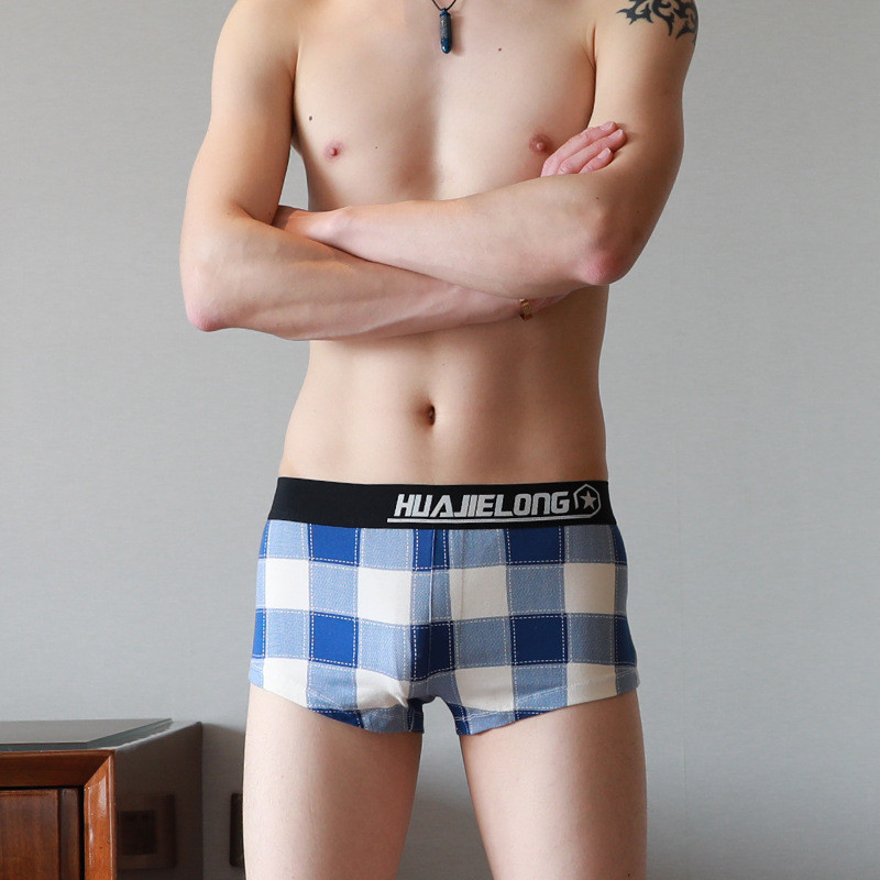 [Bloom the love] Νέο καρό βαμβακερό Boxer Ανδρικά Εσώρουχα Ανδρικά Cuecas Masculina Bokserki Man Boxers Μπόξερ Σορτς Μέγεθος M-2XL 042602