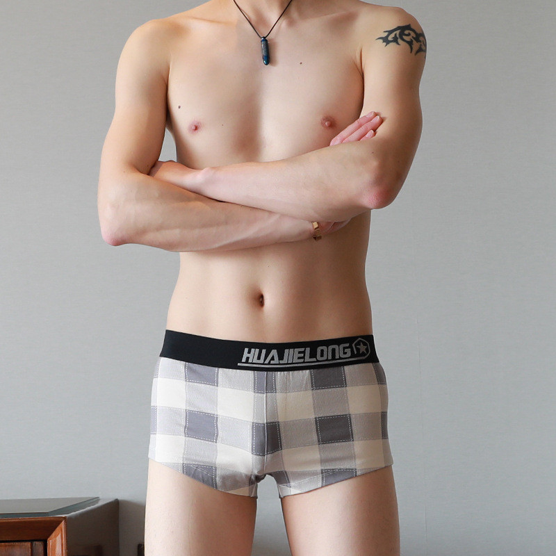 [Bloom the love] Νέο καρό βαμβακερό Boxer Ανδρικά Εσώρουχα Ανδρικά Cuecas Masculina Bokserki Man Boxers Μπόξερ Σορτς Μέγεθος M-2XL 042602