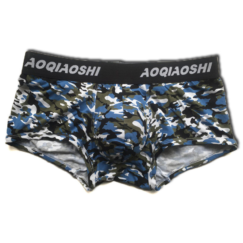 Lenjerie de corp din bumbac, respirabilă, pantaloni scurți de camuflaj, boxer pentru bărbați, cu talie joasă, husă confortabilă, boxershorts, sexy, pentru bărbați.