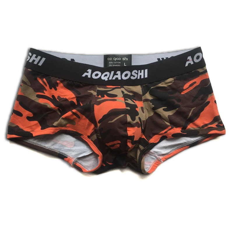 Lenjerie de corp din bumbac, respirabilă, pantaloni scurți de camuflaj, boxer pentru bărbați, cu talie joasă, husă confortabilă, boxershorts, sexy, pentru bărbați.