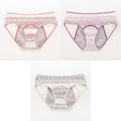Lekkekindlad naiste menstruatsioonipüksid puuvillased aluspesu armsad multifilmi perioodi aluspüksid mood aluspüksid teismelistele 3 tk/partii