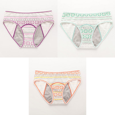 Lekkekindlad naiste menstruatsioonipüksid puuvillased aluspesu armsad multifilmi perioodi aluspüksid mood aluspüksid teismelistele 3 tk/partii