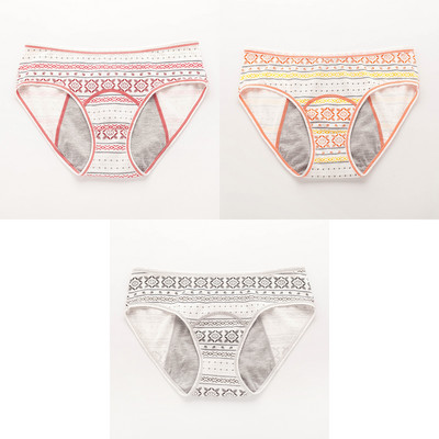 Lekkekindlad naiste menstruatsioonipüksid puuvillased aluspesu armsad multifilmi perioodi aluspüksid mood aluspüksid teismelistele 3 tk/partii