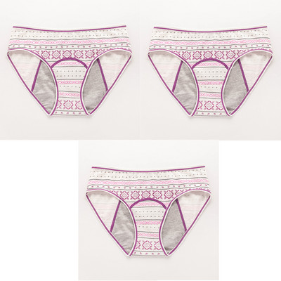 Lekkekindlad naiste menstruatsioonipüksid puuvillased aluspesu armsad multifilmi perioodi aluspüksid mood aluspüksid teismelistele 3 tk/partii