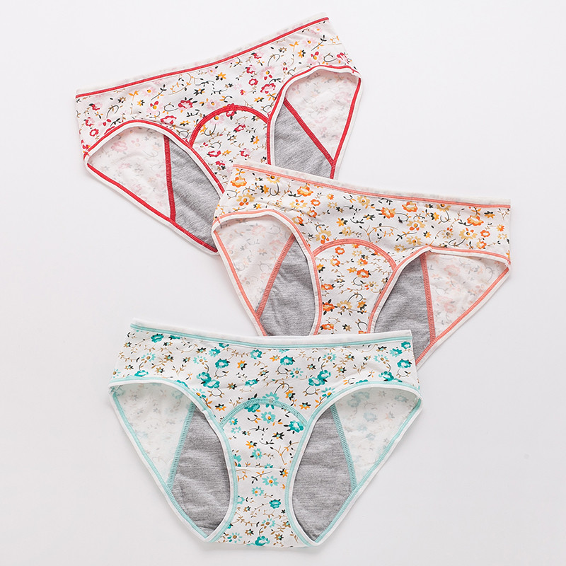 Γυναικεία εσώρουχα εμμηνορροϊκά στεγανά Βαμβακερά εσώρουχα Χαριτωμένα εσώρουχα εποχής κινουμένων σχεδίων Μόδα σώβρακο Έφηβοι 3 τμχ/παρτίδα