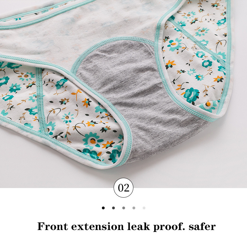 Γυναικεία εσώρουχα εμμηνορροϊκά στεγανά Βαμβακερά εσώρουχα Χαριτωμένα εσώρουχα εποχής κινουμένων σχεδίων Μόδα σώβρακο Έφηβοι 3 τμχ/παρτίδα