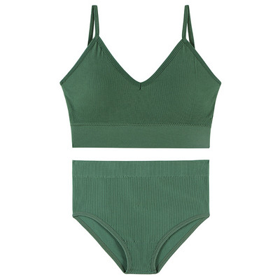 Σετ σουτιέν Top εσώρουχα χωρίς ραφές Σετ γυναικεία εσώρουχα Wireless σουτιέν Crop Top Γυναικεία σώβρακα Μαλακά εσώρουχα Bralette