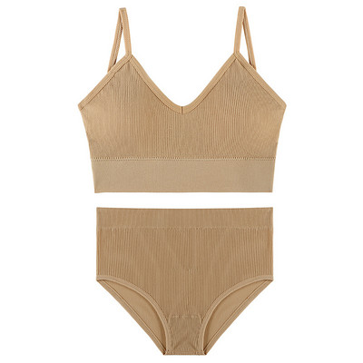 Σετ σουτιέν Top εσώρουχα χωρίς ραφές Σετ γυναικεία εσώρουχα Wireless σουτιέν Crop Top Γυναικεία σώβρακα Μαλακά εσώρουχα Bralette