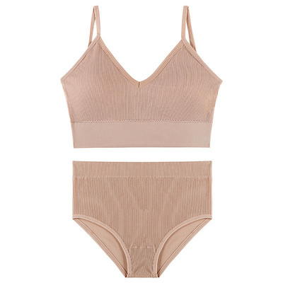 Σετ σουτιέν Top εσώρουχα χωρίς ραφές Σετ γυναικεία εσώρουχα Wireless σουτιέν Crop Top Γυναικεία σώβρακα Μαλακά εσώρουχα Bralette