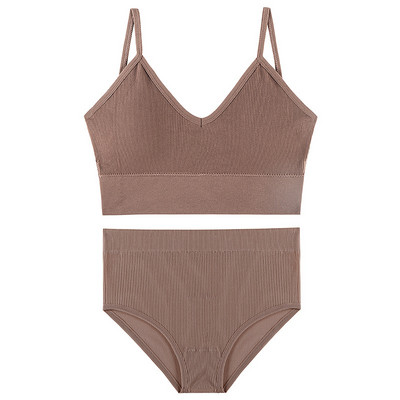 Σετ σουτιέν Top εσώρουχα χωρίς ραφές Σετ γυναικεία εσώρουχα Wireless σουτιέν Crop Top Γυναικεία σώβρακα Μαλακά εσώρουχα Bralette