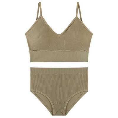 Σετ σουτιέν Top εσώρουχα χωρίς ραφές Σετ γυναικεία εσώρουχα Wireless σουτιέν Crop Top Γυναικεία σώβρακα Μαλακά εσώρουχα Bralette