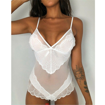 2020 Νέα Μόδα Γυναικεία Ολόσωμη Δαντελένια Ολόσωμη Ολόσωμη φόρμα Babydoll Φορμάκι με λαιμόκοψη με λουράκι See Through Ολόσωμη φόρμα Teddy Εσώρουχα