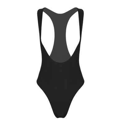 Body într-o singură bucată pentru femei, fără mâneci, piept deschis, cu croiala înaltă, costum de baie, monocrom, tricou, costum de baie, haine de club sexy