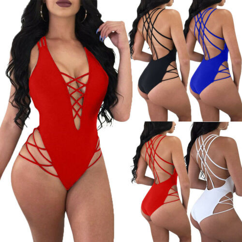 Costume de baie sexy de vară pentru femei 2019 Costum de baie dintr-o singură piesă pentru femei Bandaj Bikini Sutien căptușit cu push-up Costum de baie de baie