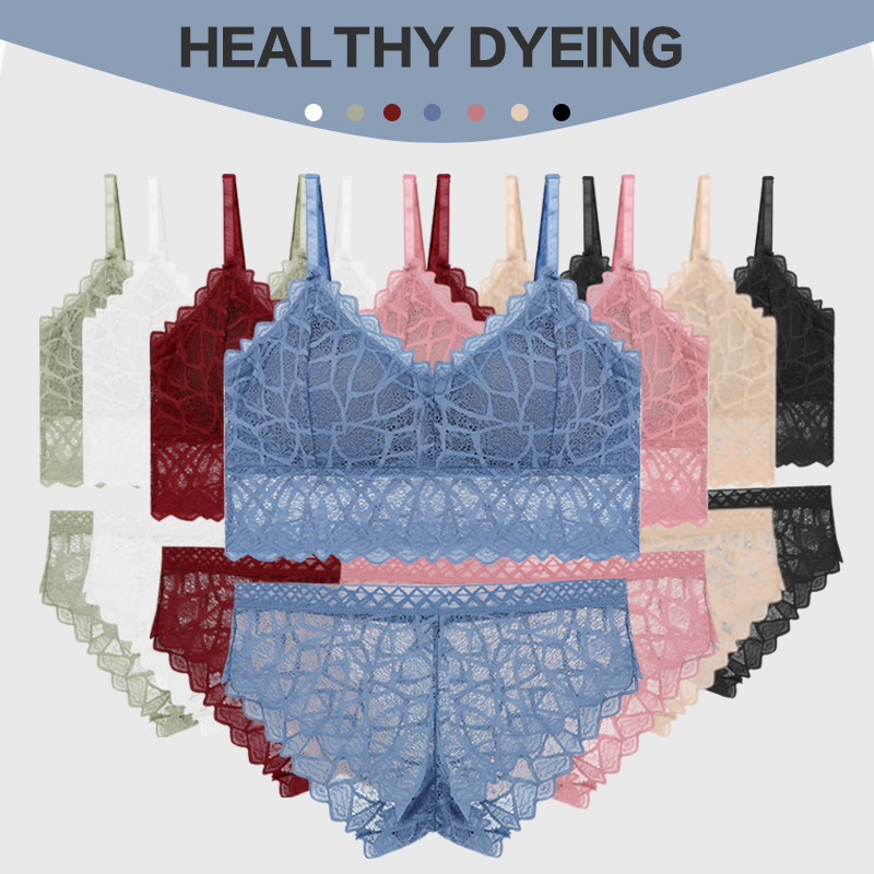 Naiste rinnahoidjakomplekt Sexy Beauty Back Tops Pitsist push-up rinnahoidjad ja püksikute komplektid Traadivaba pesu Tugev polsterdatud intiimne aluspesu