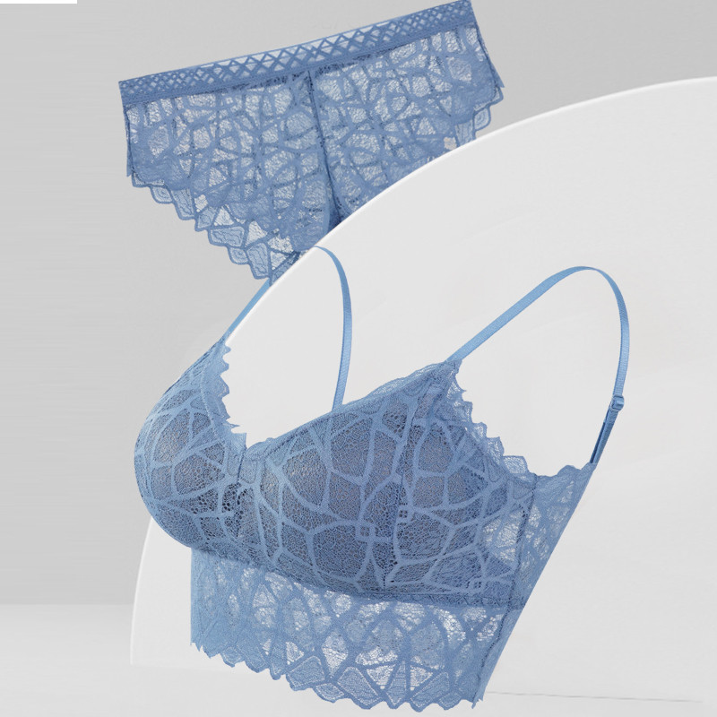 Naiste rinnahoidjakomplekt Sexy Beauty Back Tops Pitsist push-up rinnahoidjad ja püksikute komplektid Traadivaba pesu Tugev polsterdatud intiimne aluspesu