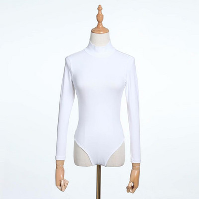 Bazaleas Streetwear Turtleneck bodycon kombinezons Bodijs Modes bodiji ar garām piedurknēm Bodiji bez muguras