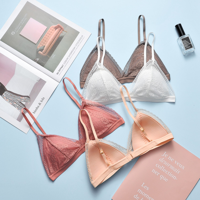 Bralette sexy Sutien fără căptușeală fără fir Lenjerie de corp pentru femei Topuri de somn moale și confortabile Sutien din dantelă franceză Sutiene intime Lenjerie Sutiene din satin