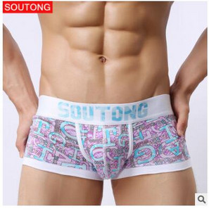 CHENG HENG Chiloți eleganti de înaltă calitate pentru bărbați cu scrisori Boxer pentru bărbați din țesătură de bumbac Boxer pentru tineret Pantaloni sexy de vară sexy